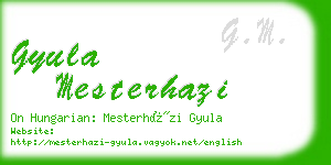 gyula mesterhazi business card